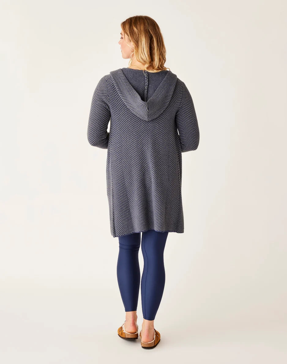 Durango Plush Cardigan: Navy Herringbone - FINAL SALE