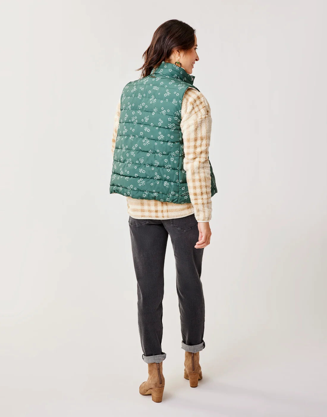 Baker Reversible Vest: Cilantro/Birch