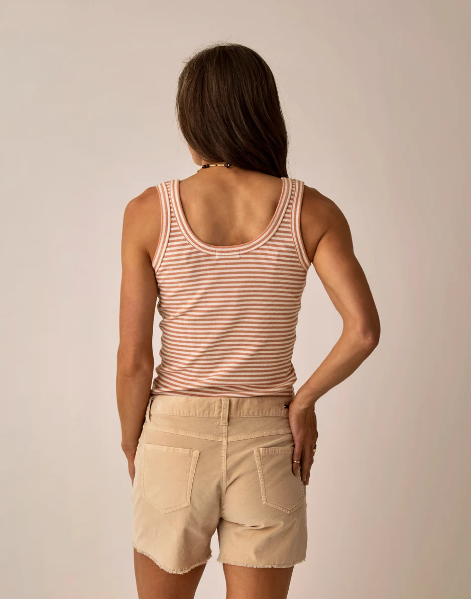 Ever Rib Tank: Crema Stripe