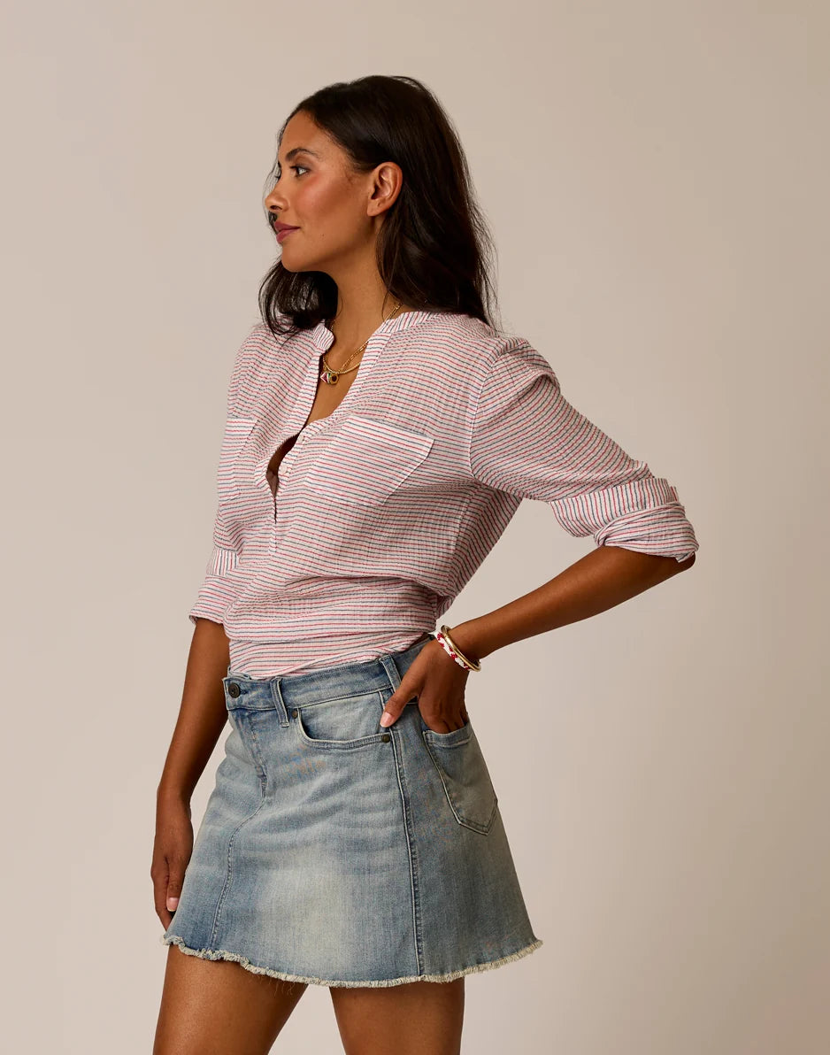 Dylan Gauze Shirt: Captain Stripe