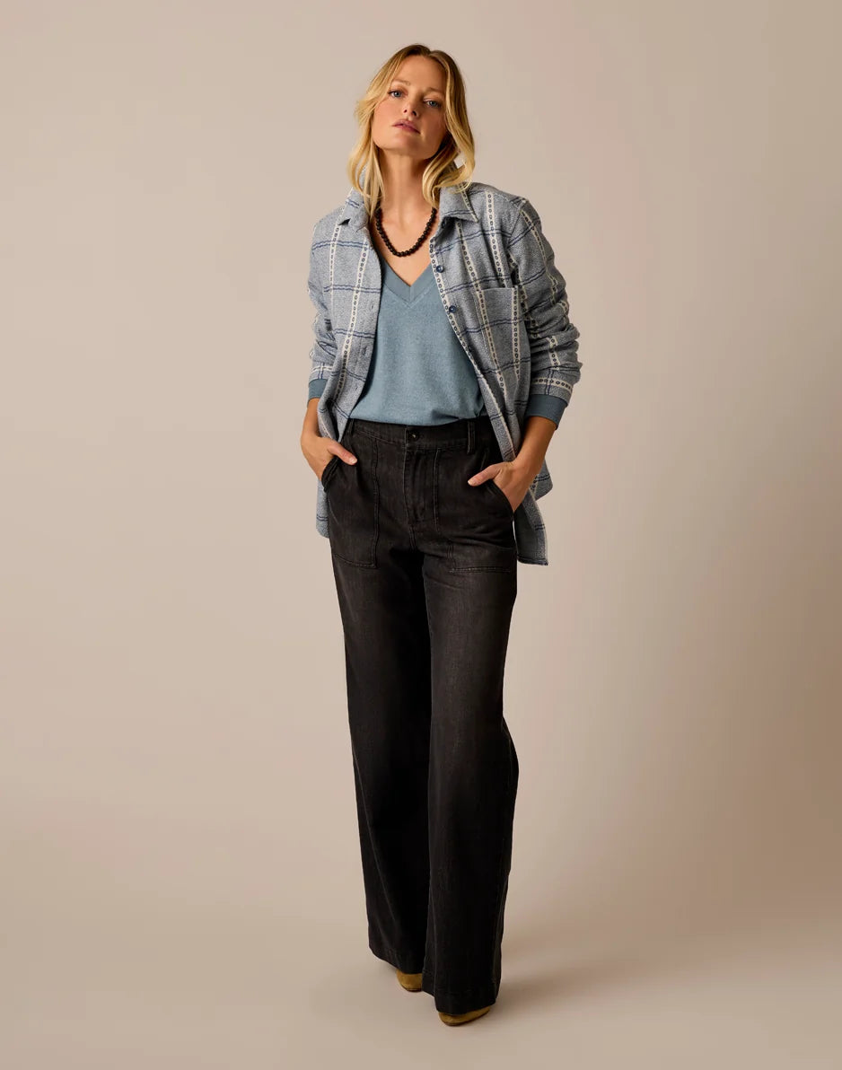 Fairbanks Supersoft Shirt: Blue Mirage Dobby Plaid
