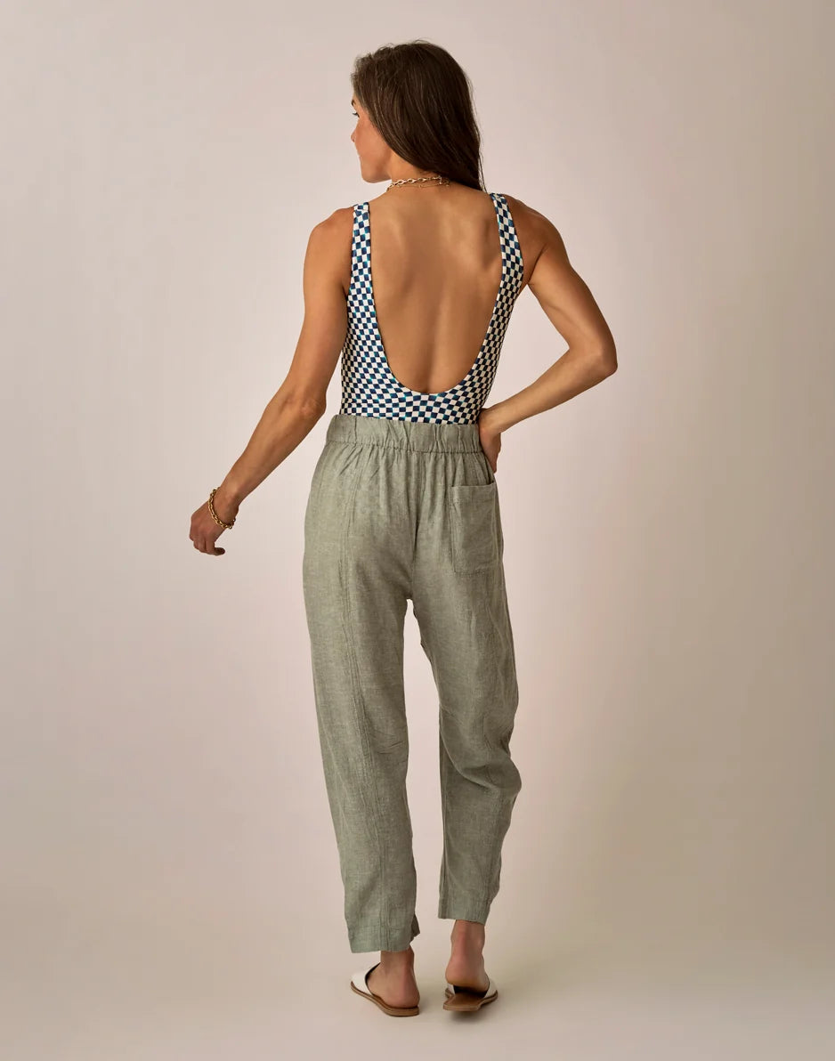 Freya Linen Pant: Fatigue Chambray