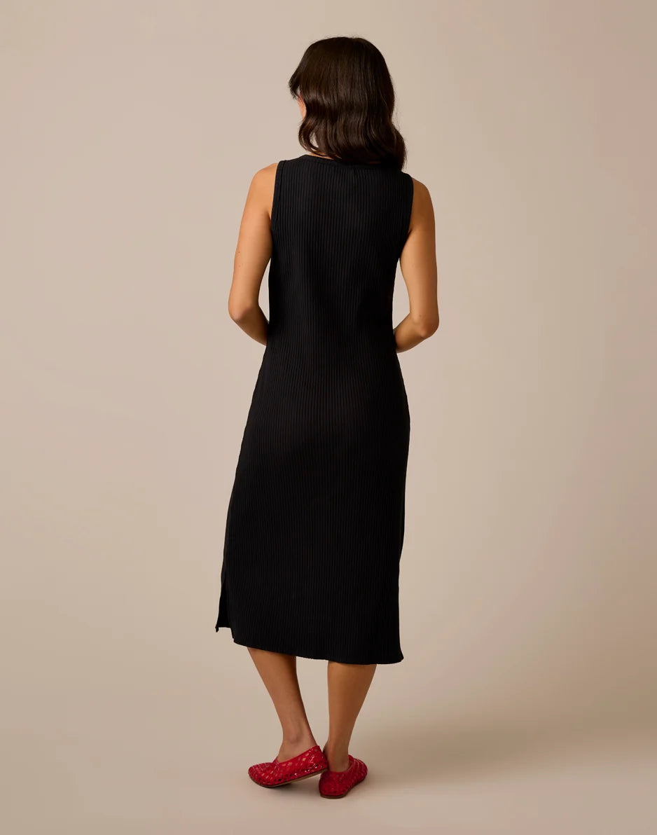 Elodie Rib Dress: Black
