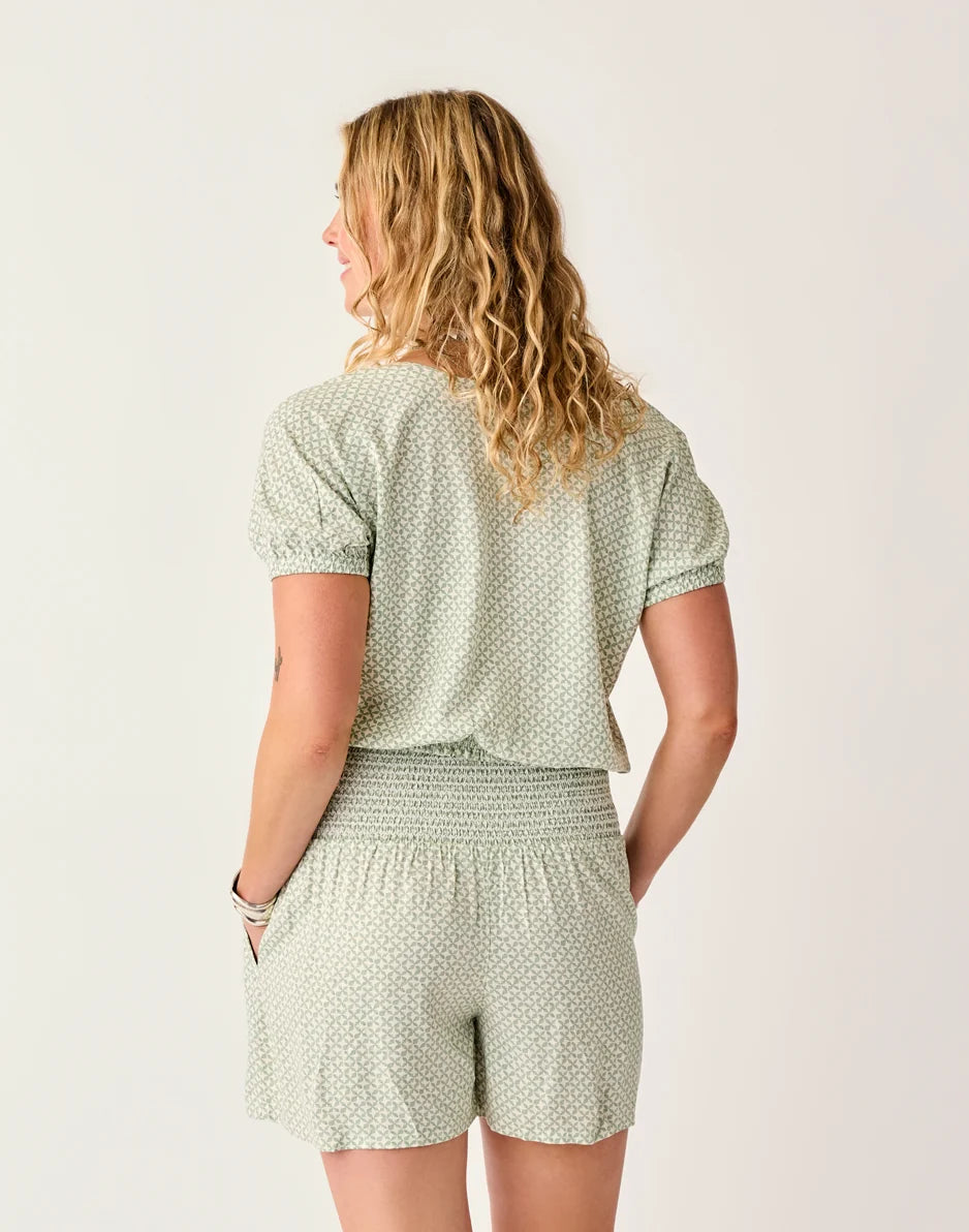 Celeste Top: Dk. Haze Geo - FINAL SALE