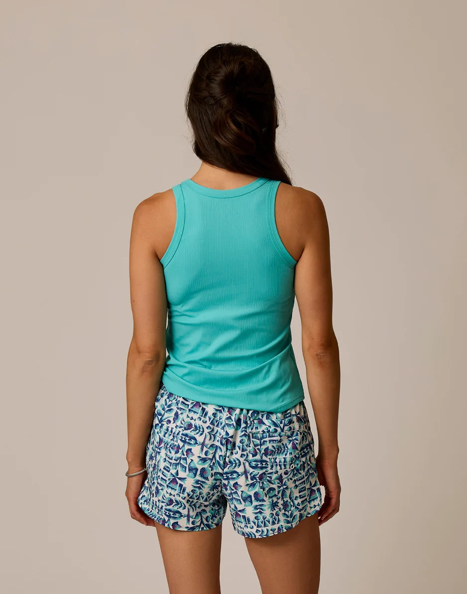 Lyra Rib Tank: Aquamarine