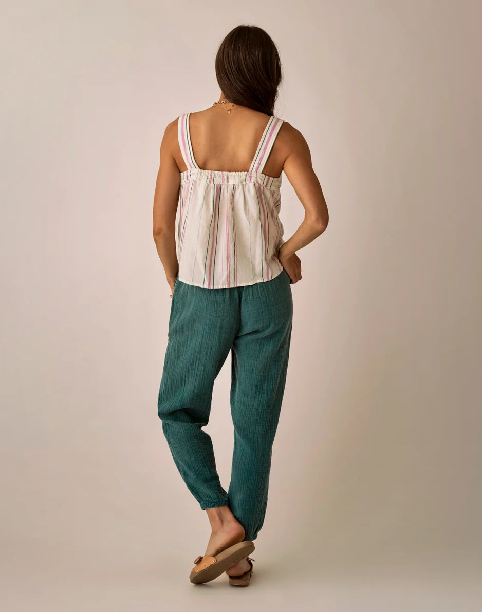 Calista Gauze Pant: Nightdive Acid Wash
