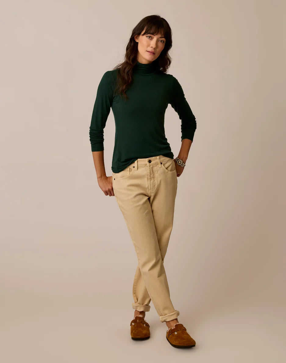 Lea Tissue Turtleneck: Dark Pine