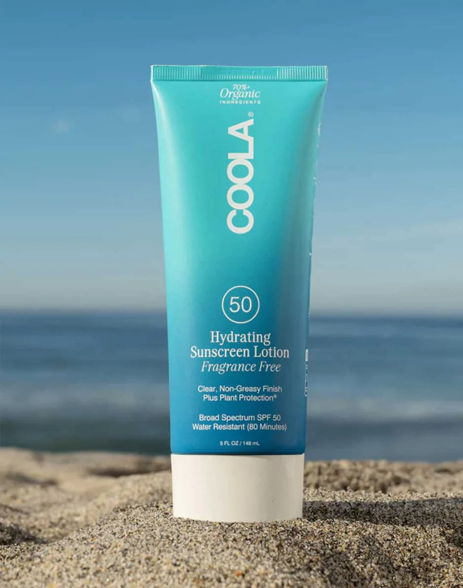 COOLA Hydrating Sunscreen Lotion Fragrance Free SPF 50: White
