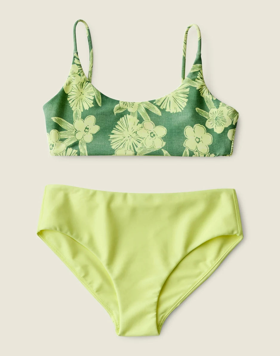 Escondido Compression Reversible Top: Tide/Limeade - FINAL SALE