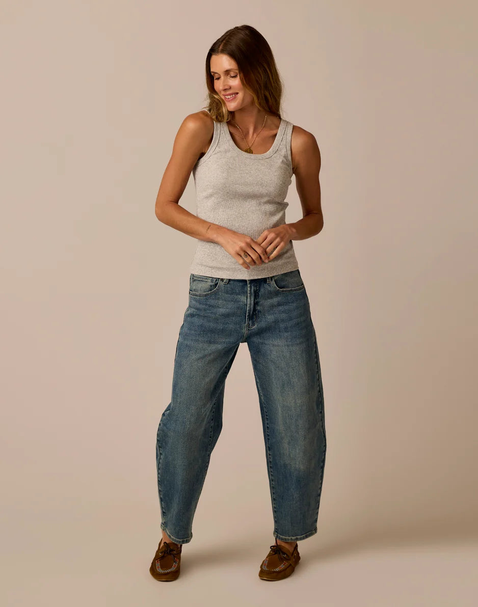 Dana Barrel Pant: Blue Ridge