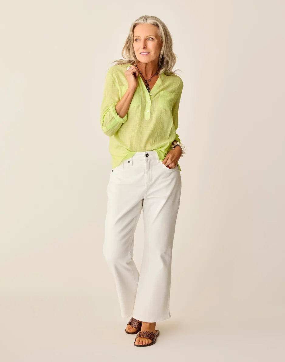 Dylan Textured Shirt: Limeade - FINAL SALE