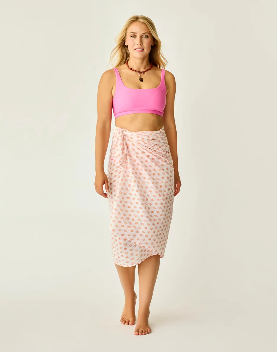 Dylan Gauze Sarong: Pink Batik