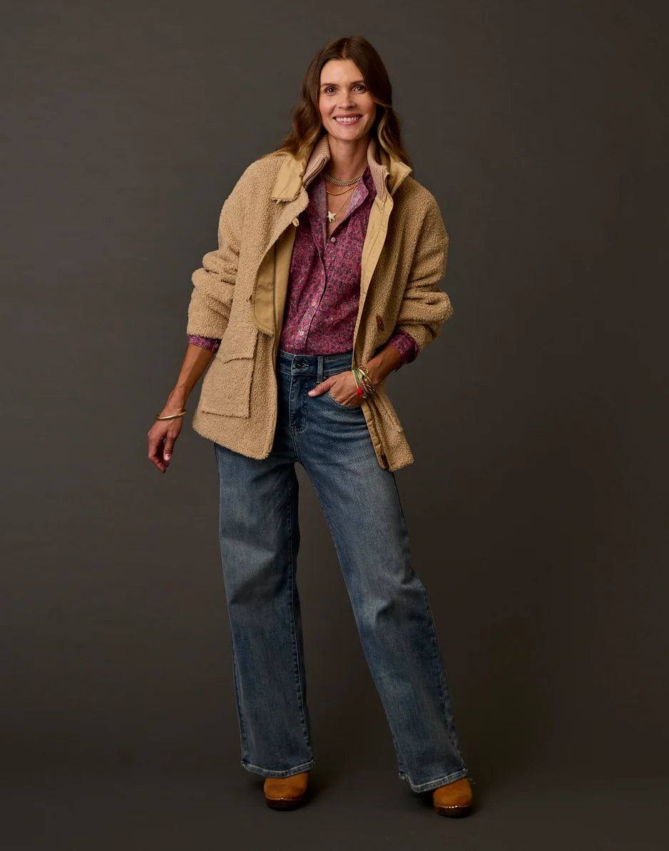 Emilia Boucle Coat: Sandstone