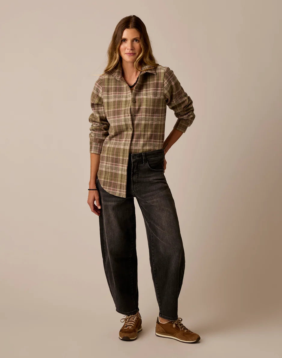 Fairbanks Supersoft Shirt: Dark Olive Plaid