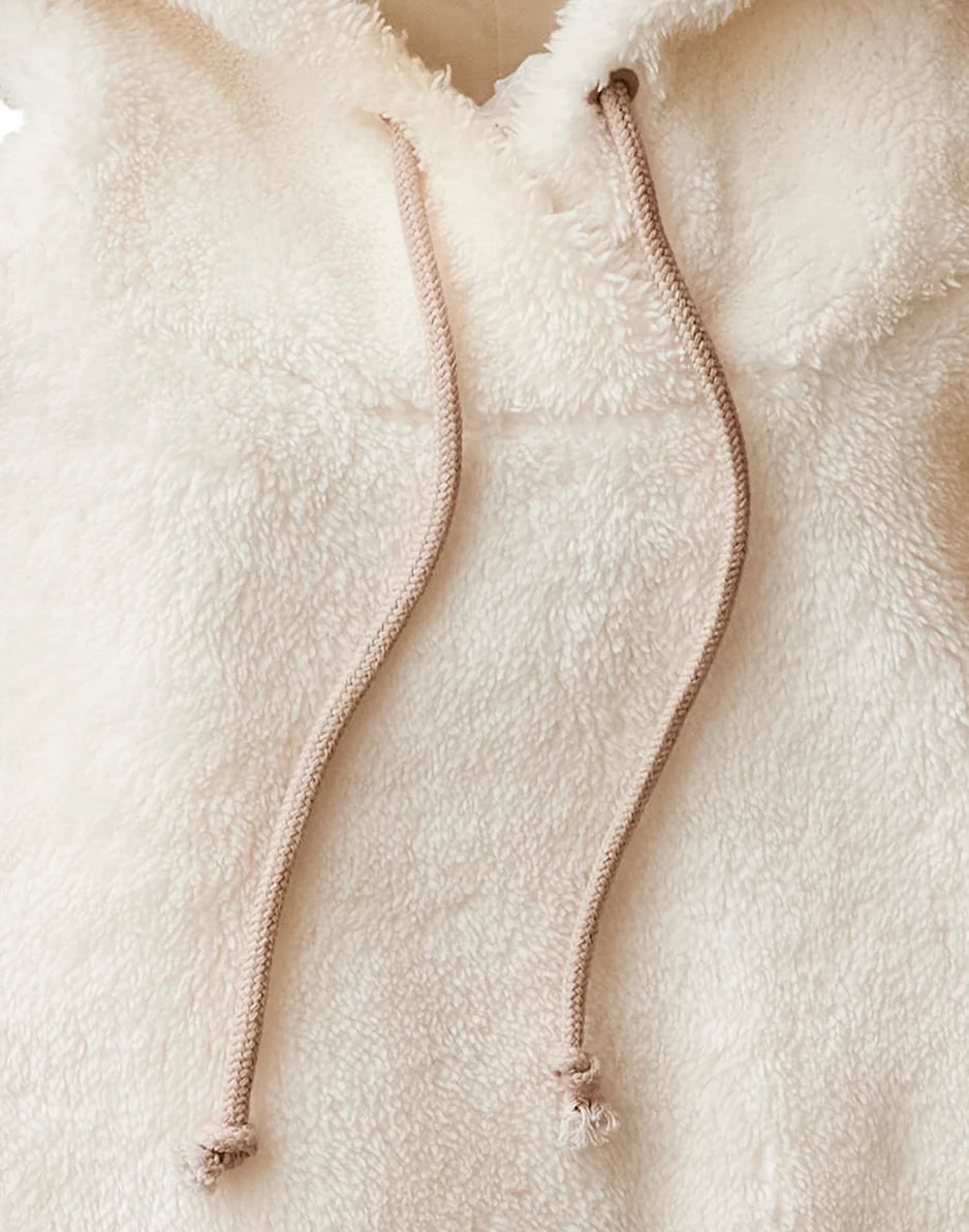 Brie Sherpa Hoodie: Birch - FINAL SALE