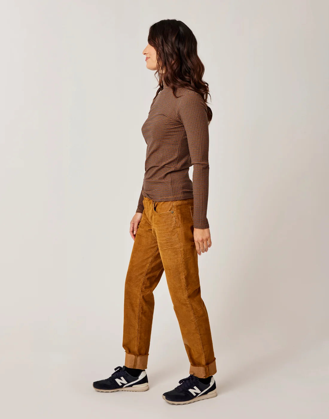 Denise Turtleneck: Cocoa Mini Stripe - FINAL SALE