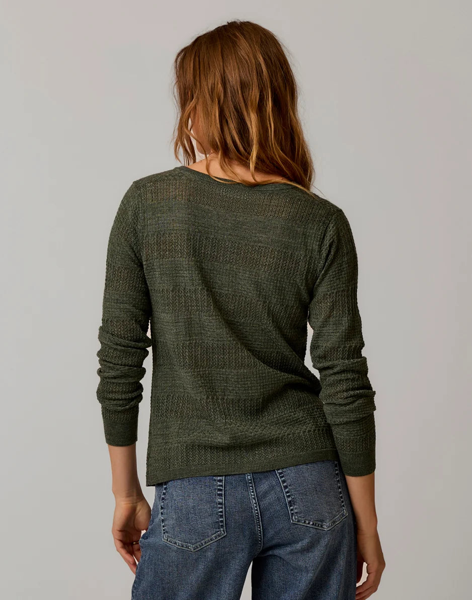 Amara Pointelle Sweater: Hazel Heather