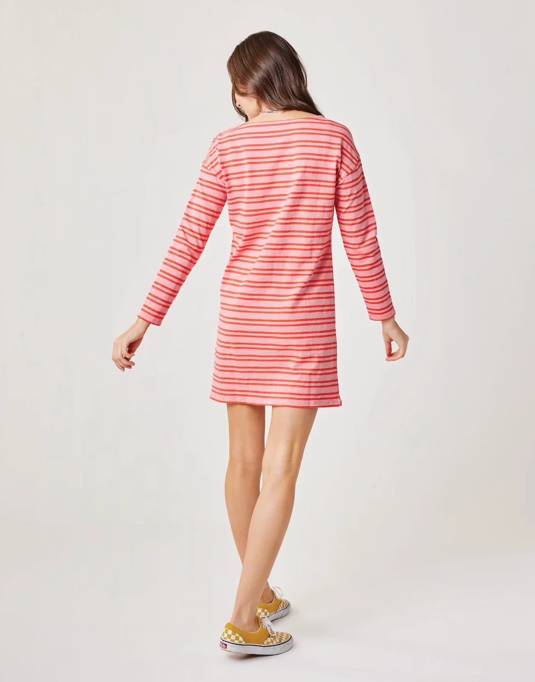 Lexi Dress: Grapefruit Breton - FINAL SALE