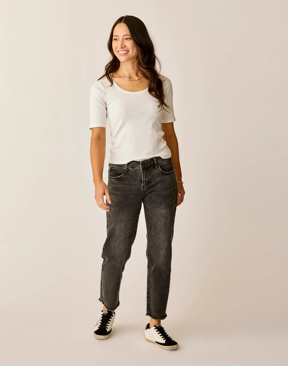 Austin Crop Jean: Washed Black