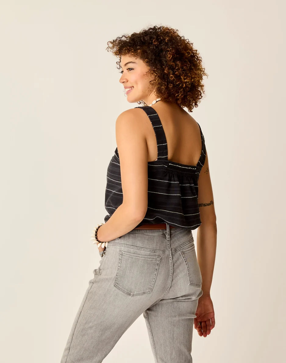 Liv Stitched Top: Black Texture - FINAL SALE