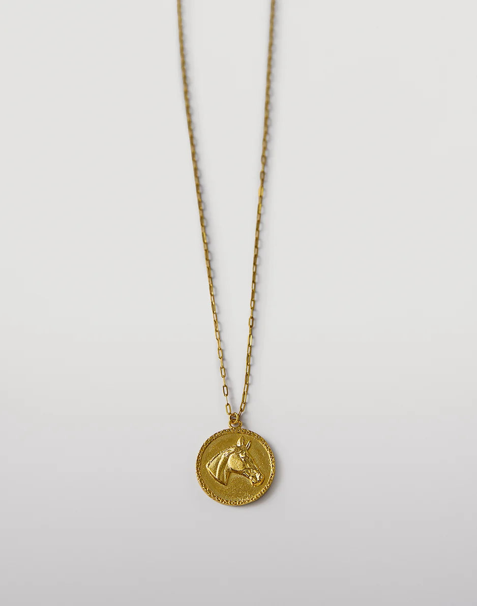 Horse Necklace: Gold