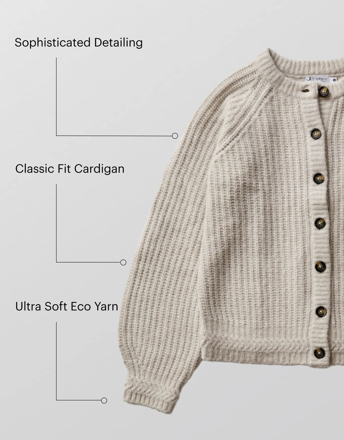 Daphne Wool Cardigan: Morning Mist