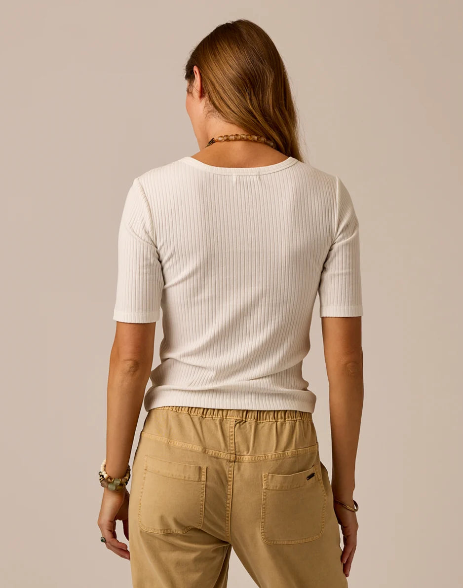 Asher Rib Top: Cloud