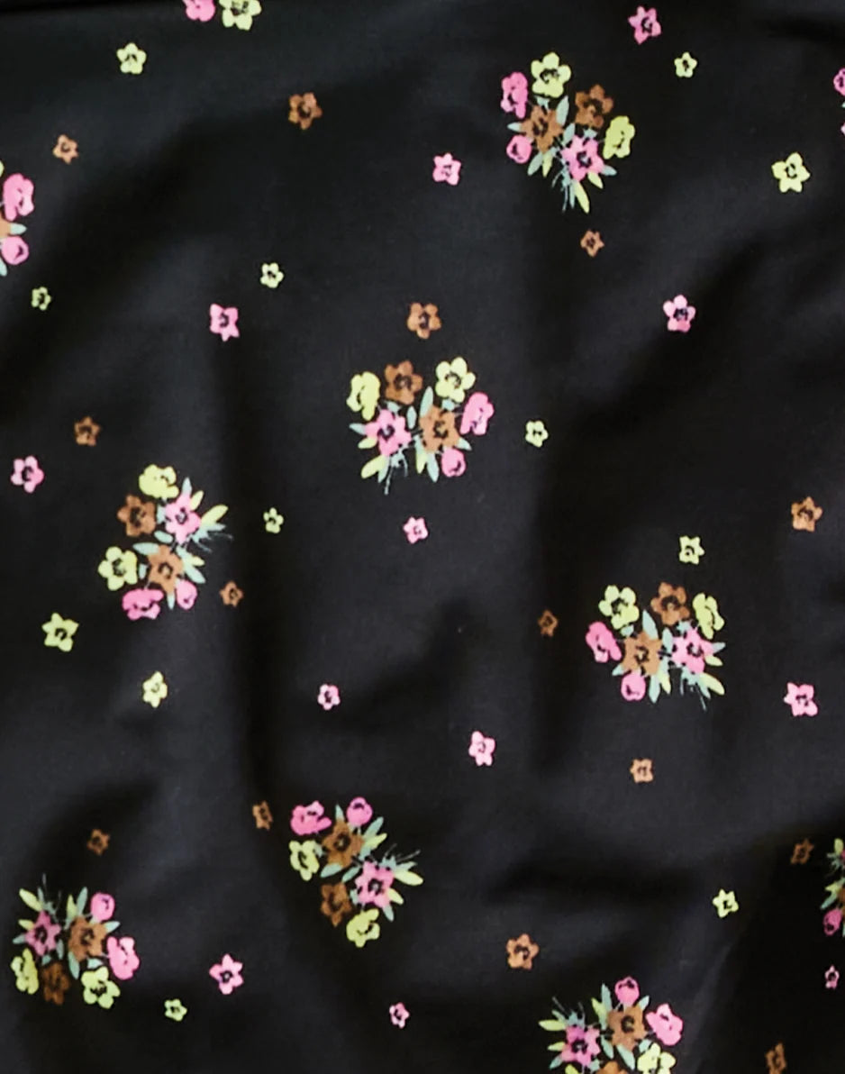 Mae Bottom: Black Floret - FINAL SALE