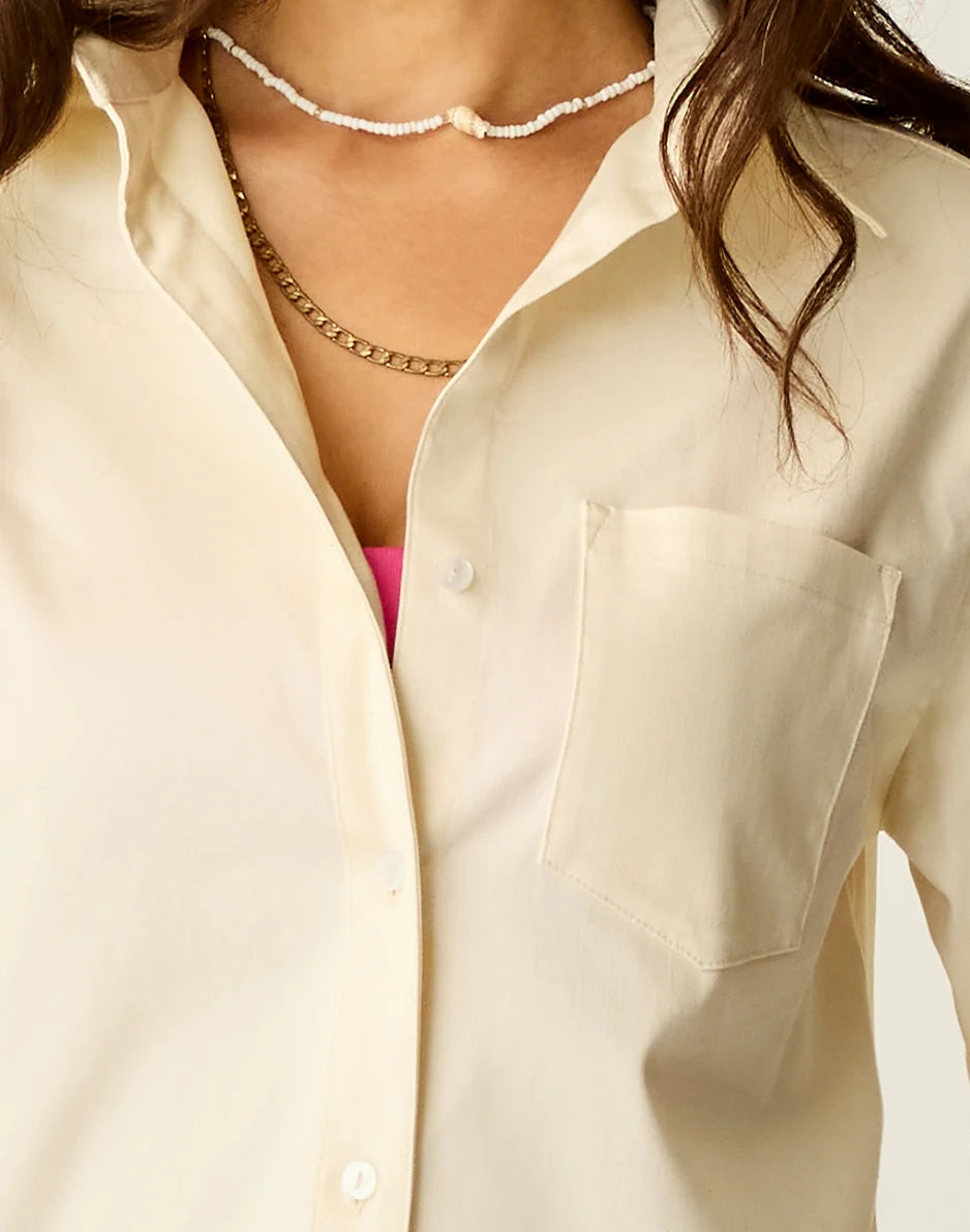 Claire Twill Shirt: Birch - FINAL SALE