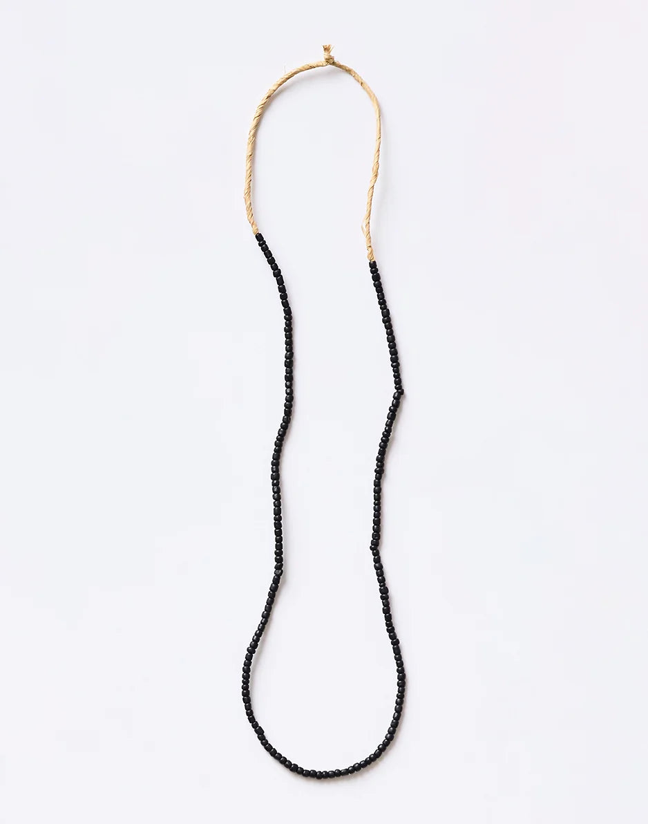 Black Beaded Necklace: Black