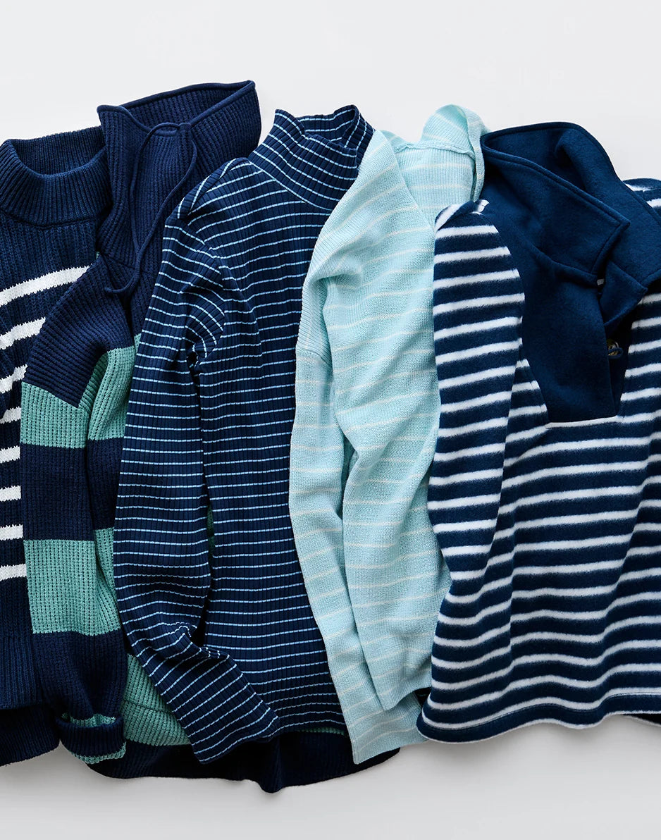 Denise Turtleneck: Navy Mini Breton - FINAL SALE