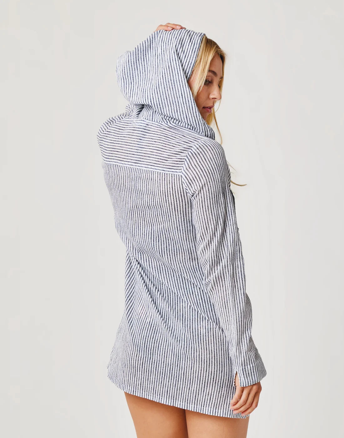 Gia Coverup: Navy Milos Stripe