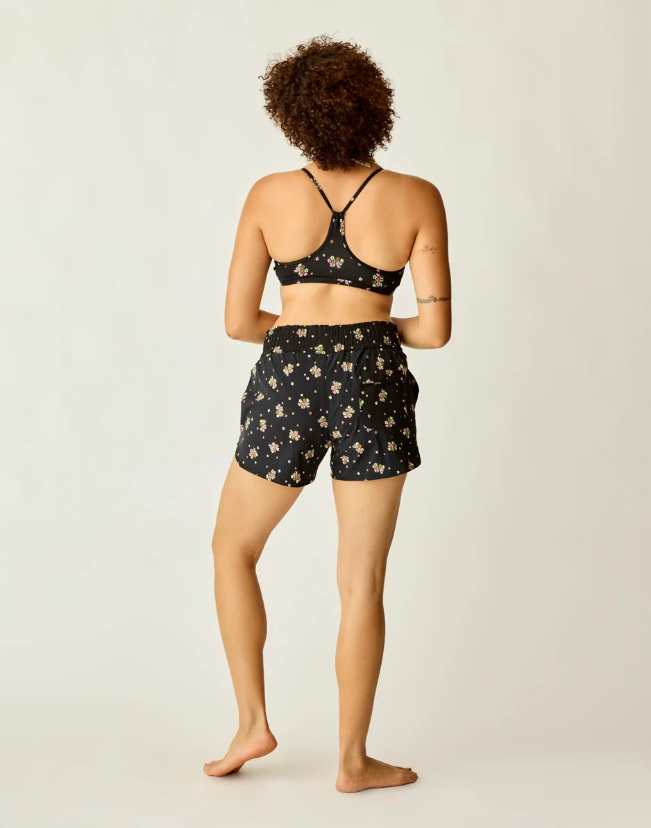 Bali Short: Black Floret - FINAL SALE