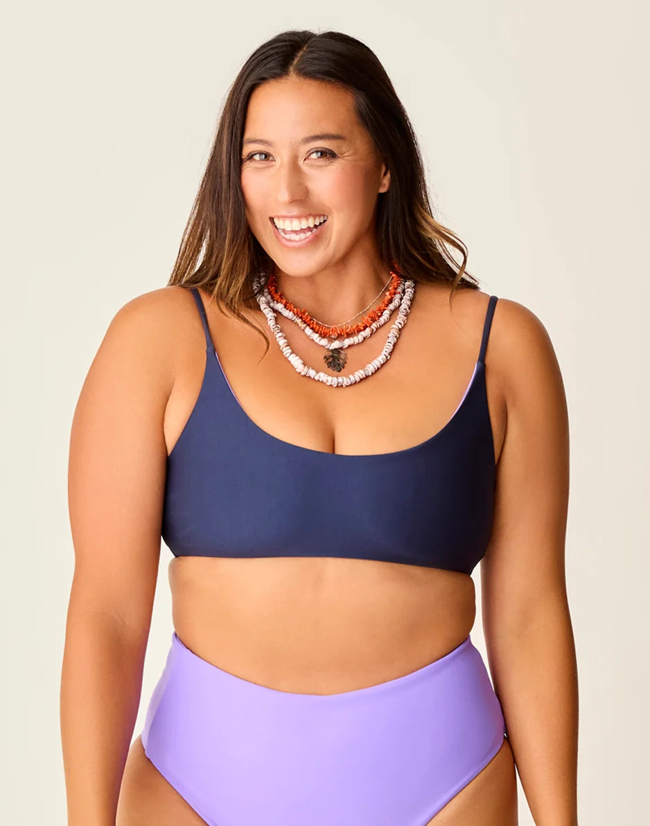 Escondido Compression Reversible Top: Navy/Aster - FINAL SALE