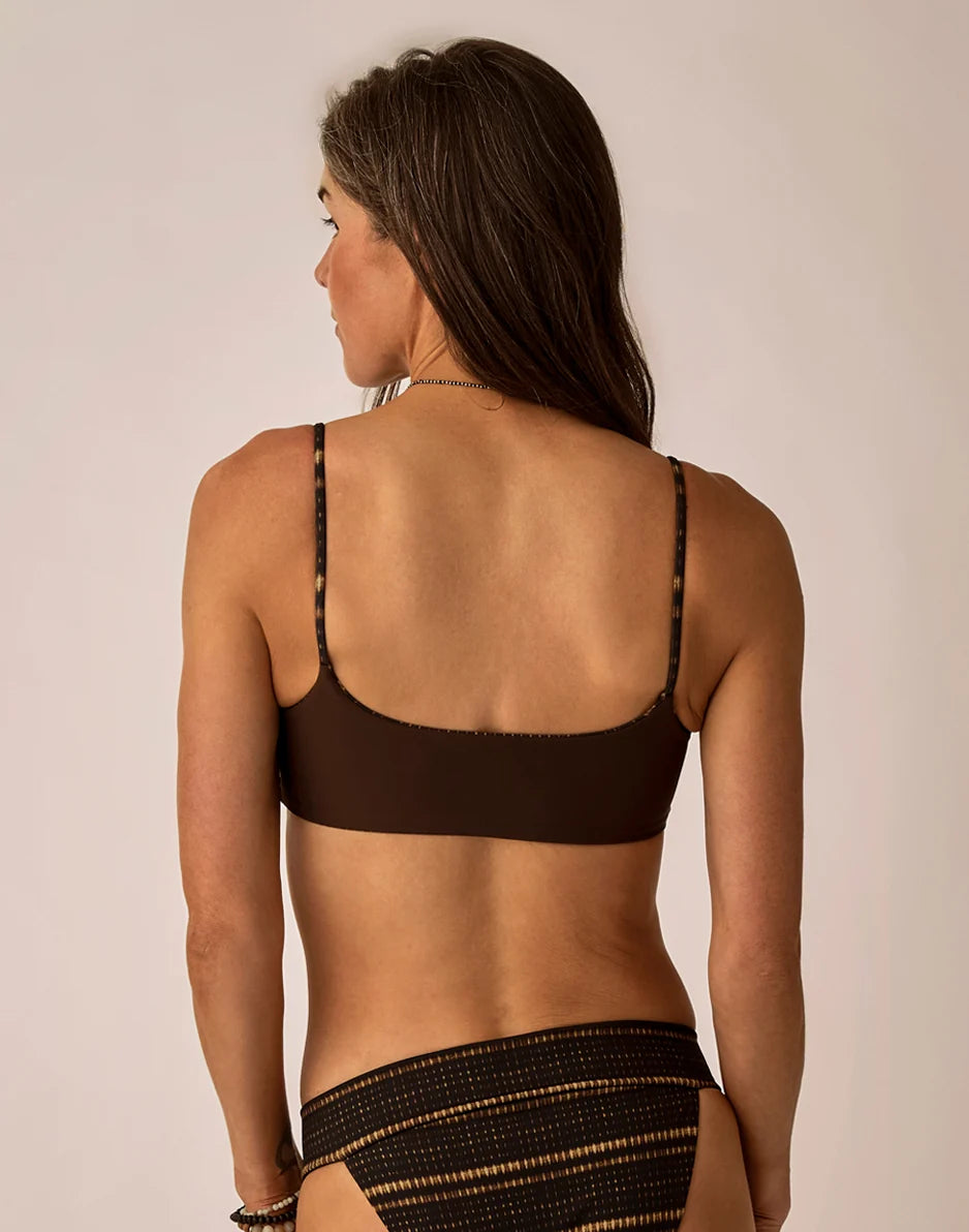 Escondido Compression Reversible Top: Mahana/Coffee