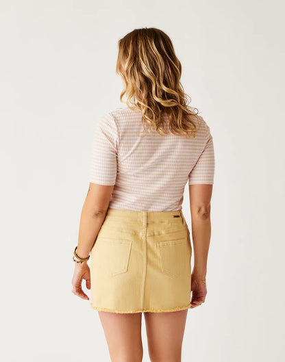 Asher Rib Top: Peach Stripe - FINAL SALE