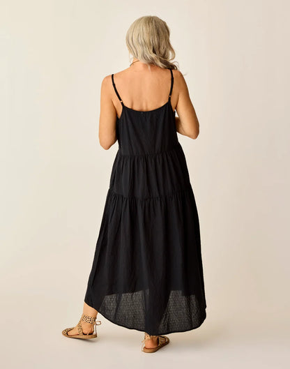 Jacey Textured Dress: Black Texture - FINAL SALE