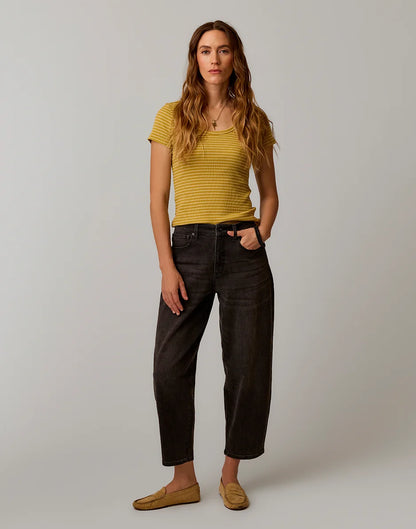 Dana Barrel Pant: Washed Black