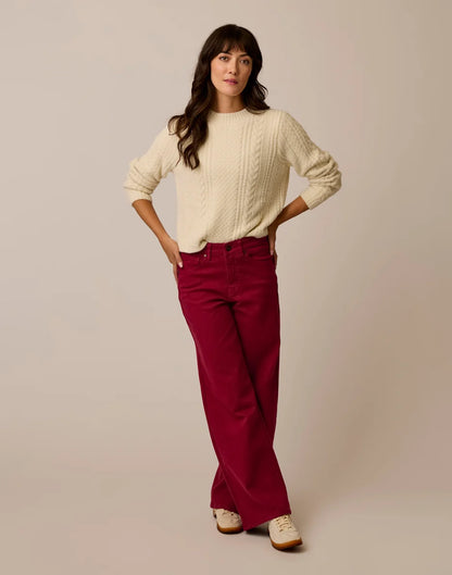 Audrey Wide Leg: Deep Rouge