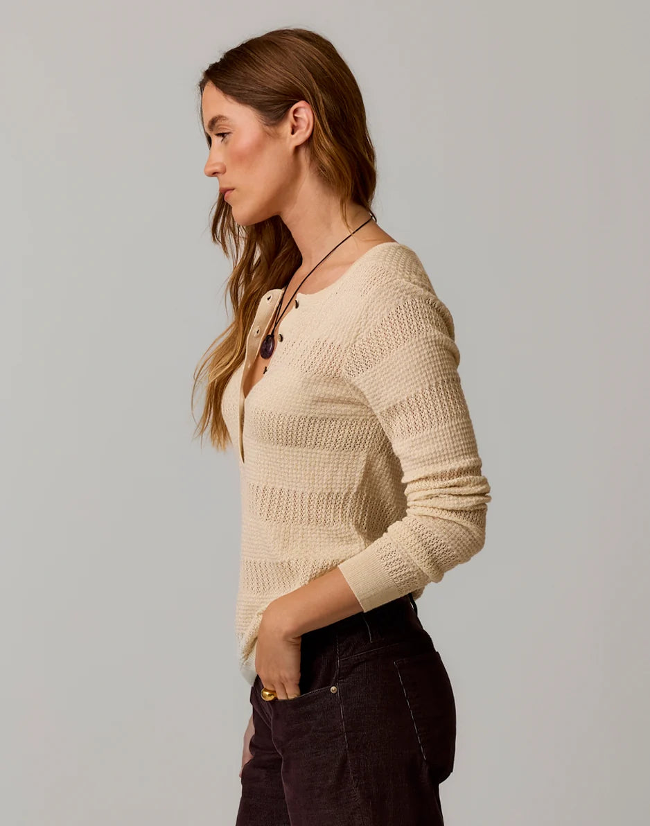 Amara Pointelle Sweater: Birch