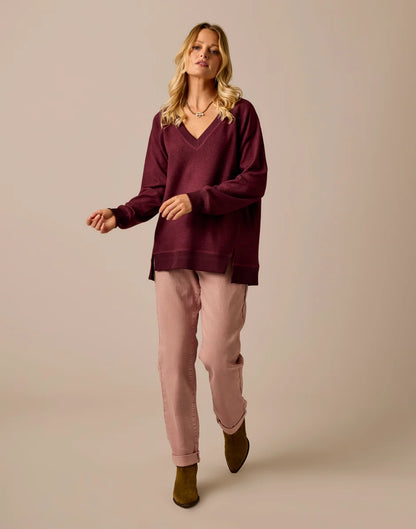 Alena Supersoft Top: Sangria Heather