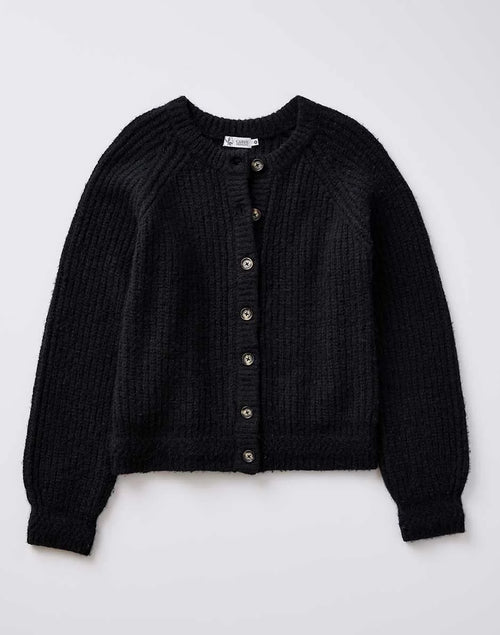 Daphne Wool Cardigan: Black