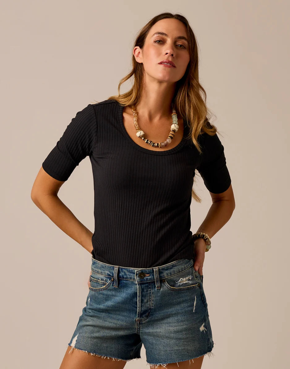 Asher Rib Top: Black