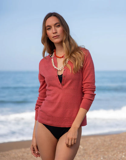 Amara Pointelle Sweater: Henna - FINAL SALE