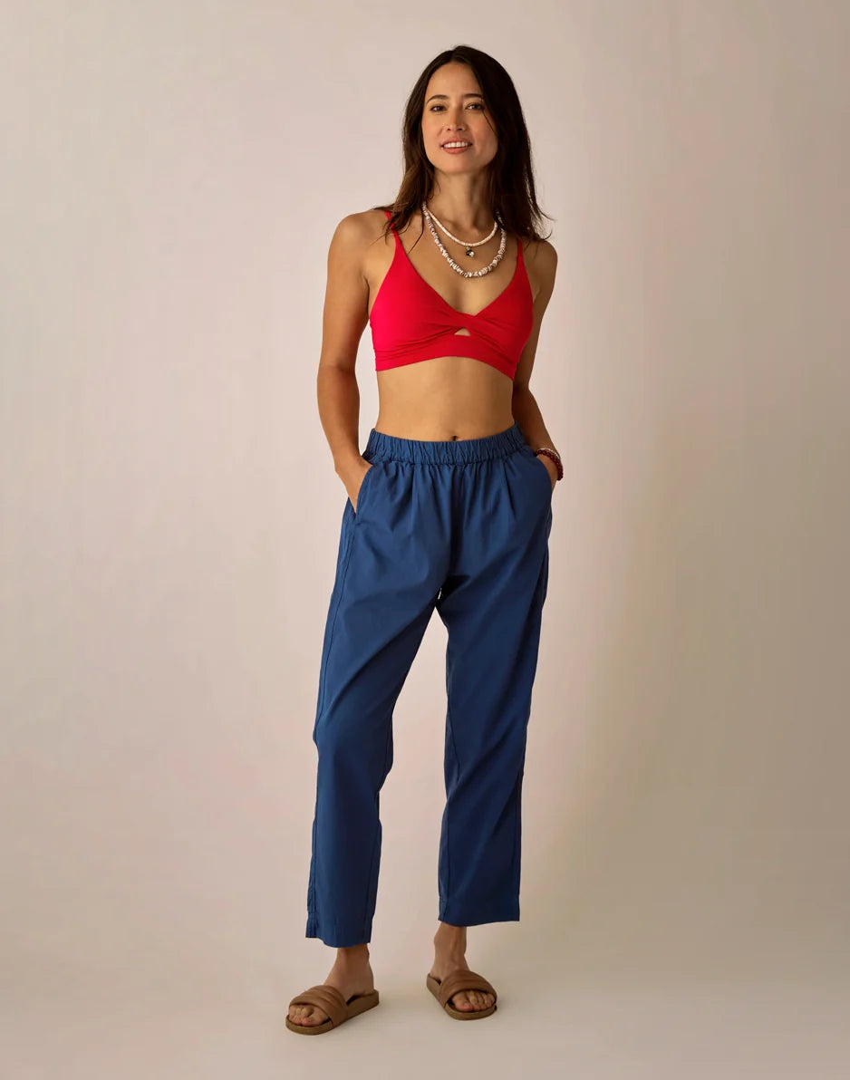 Ada Poplin Pant: Vintage Blue