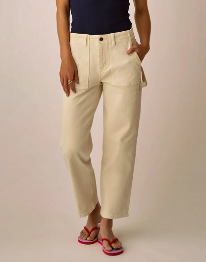 Corey Denim Pant: Ecru