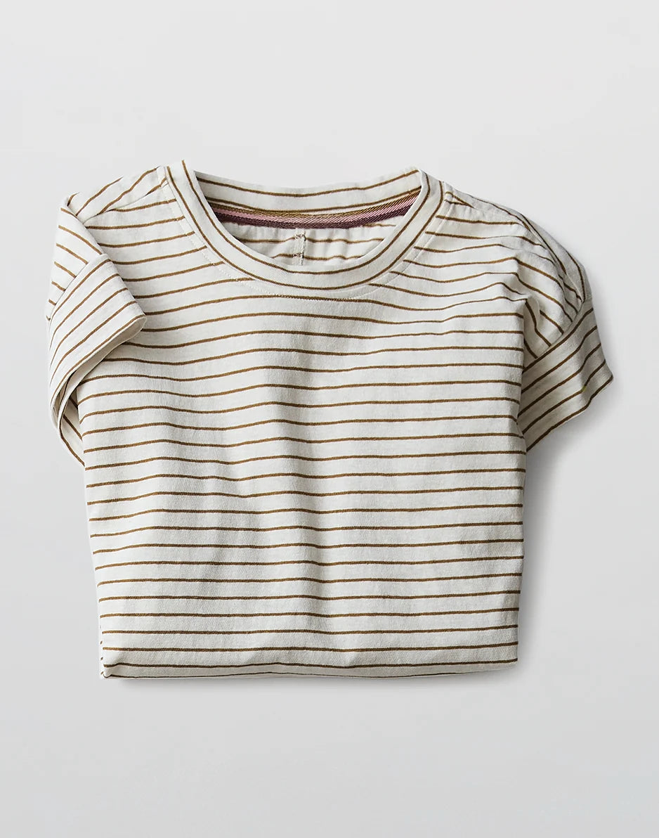 Astrid Hemp Tee: Golden Stripe