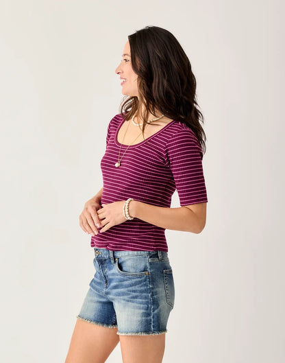 Asher Rib Top: Nirvana Stripe - FINAL SALE