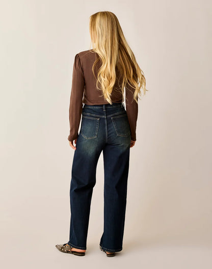 Audrey Wide Leg: Dark Rinse