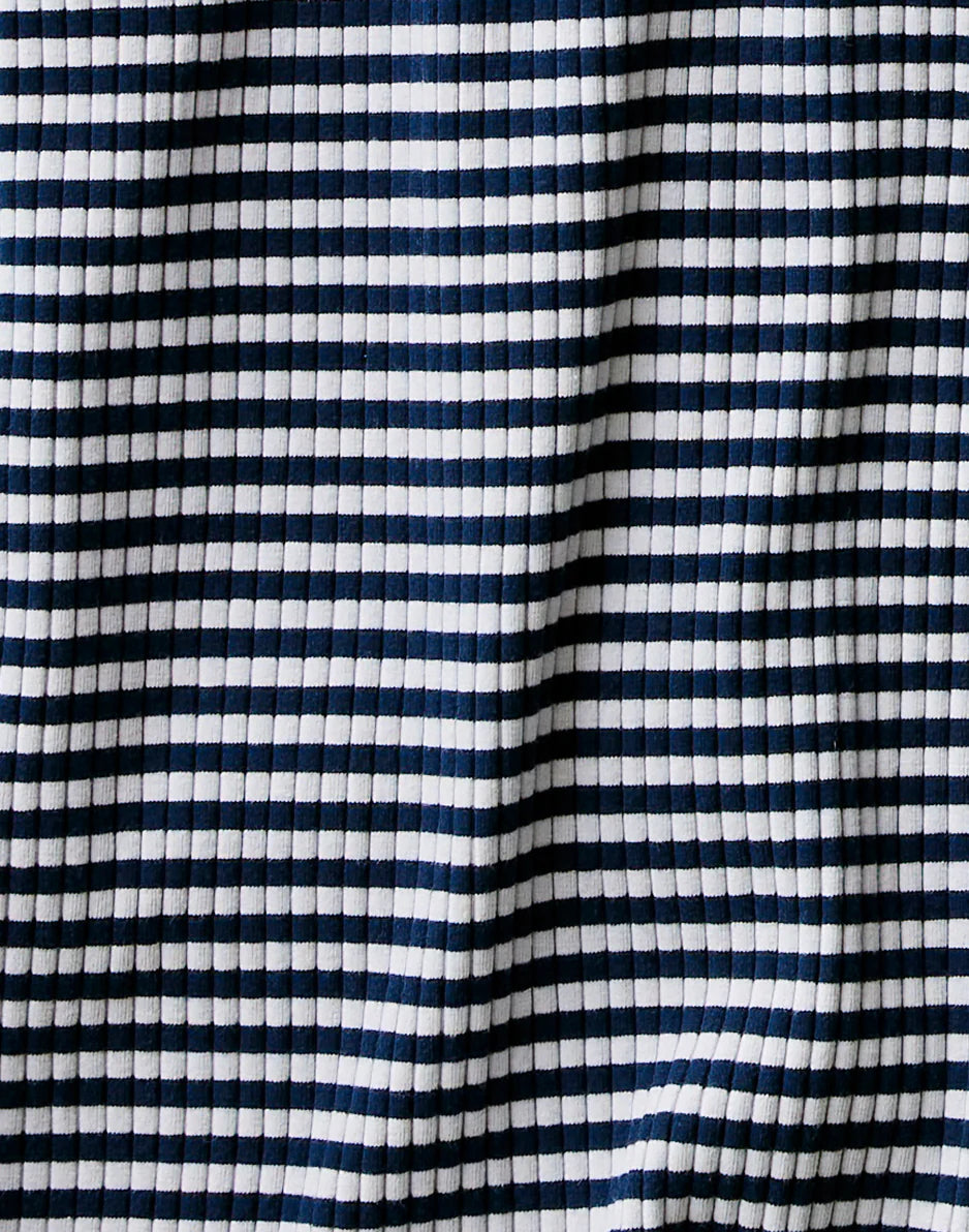 Asher Rib Top: Navy Stripe - FINAL SALE